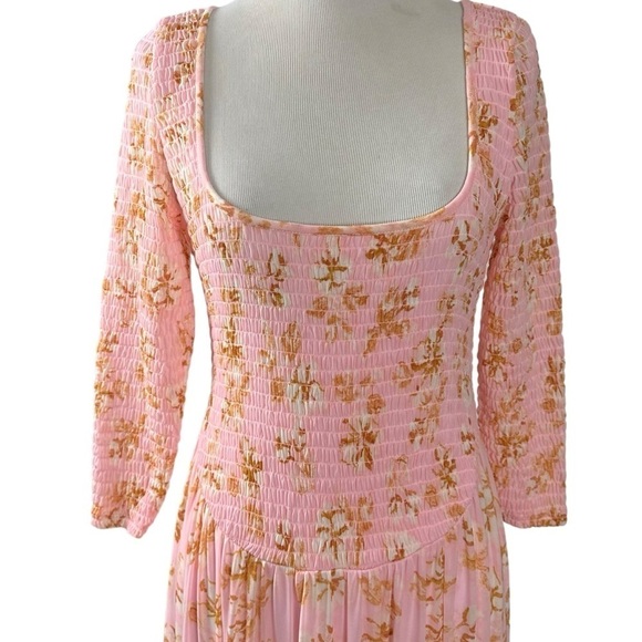 Free People It's Fate Midi Dress in Powder Pink Size Small NWT New - Picture 11 of 16